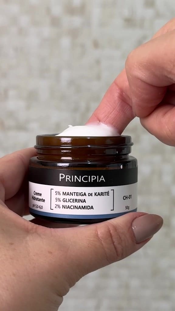 Creme Hidratante Facial 5% Manteiga de Karité + 5% Glicerina + 2% Niacinamida CH-01Principia - 50g