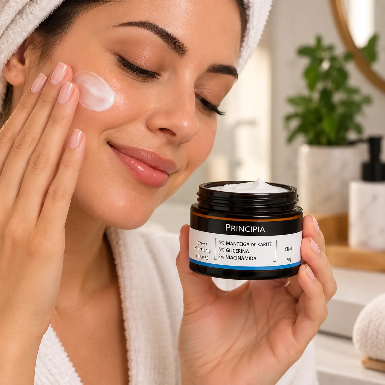 Creme Hidratante Facial Principia | 5% Karité + 5% Glicerina + 2% Niacinamida