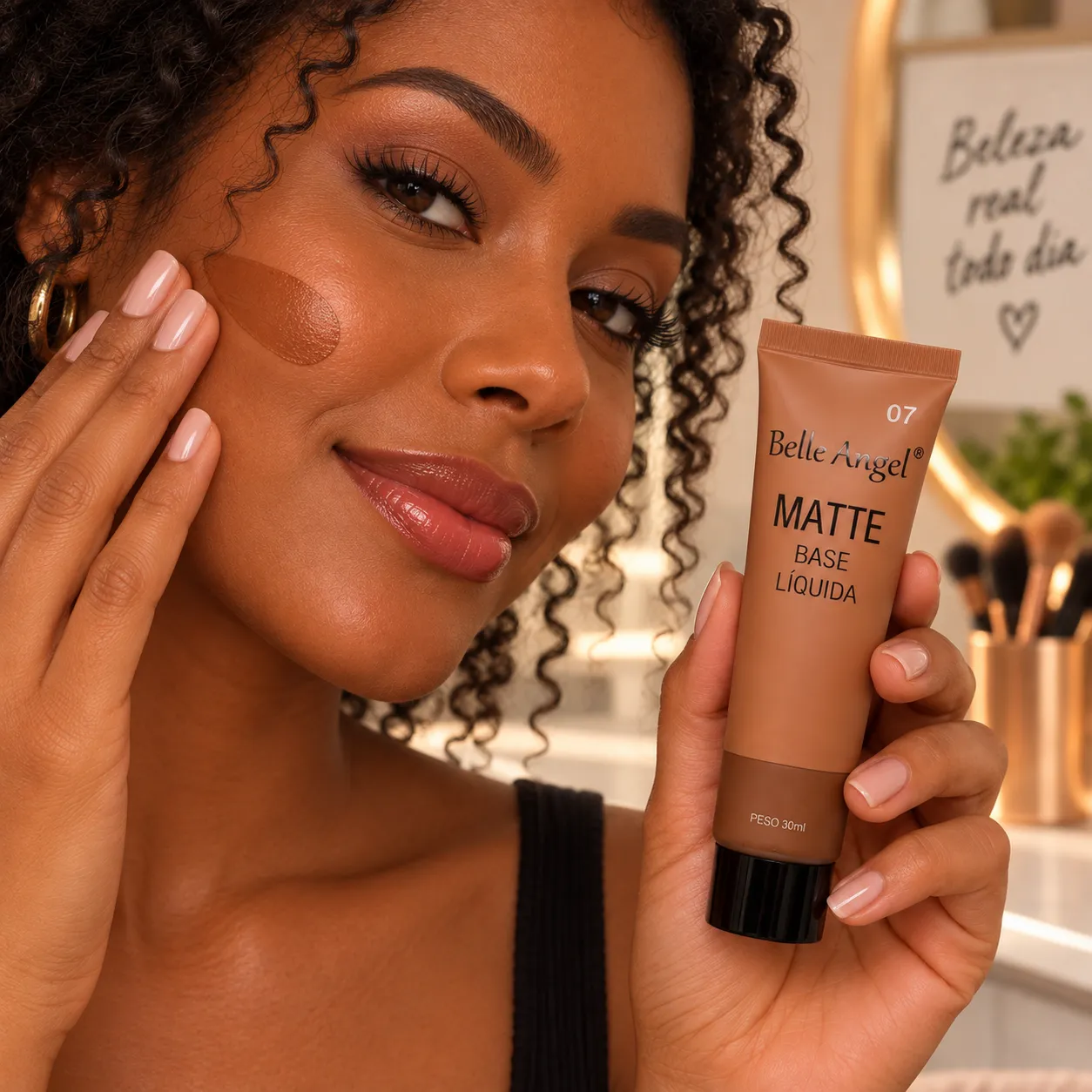 Base Líquida Belle Angel Matte | Cobertura Uniforme e Secagem Rápida